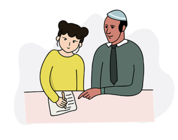 Teacher helping a student with her work
