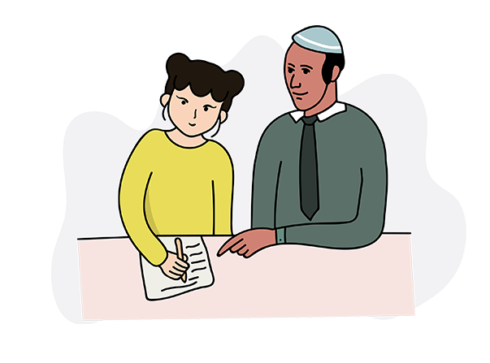 Teacher helping a student with her work