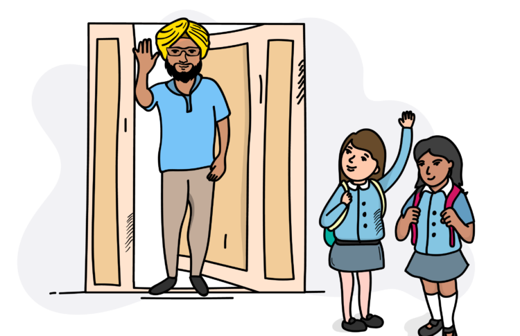 Leaving school illustration