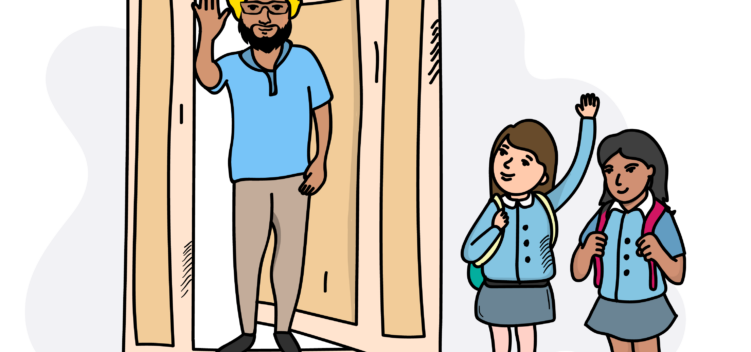 Leaving school illustration