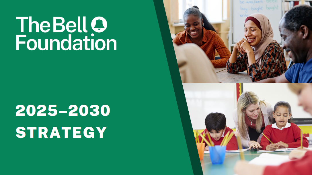 Cover of The Bell Foundation 2025-2030 Strategy showing EAL and ESOL learners