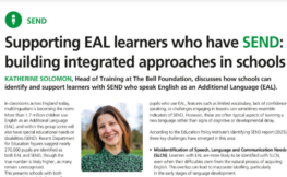 Screenshot of Bell Foundation article in Education Today